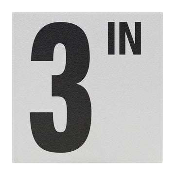 3 IN Ceramic Skid Resistant Tile Depth Marker 6 Inch x 6 Inch with 5 Inch Lettering