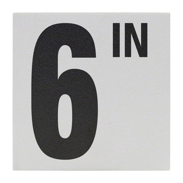 6 IN Ceramic Skid Resistant Tile Depth Marker 6 Inch x 6 Inch with 5 Inch Lettering