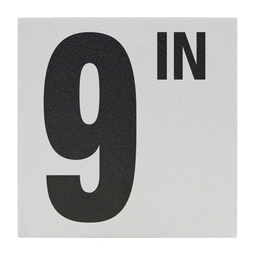 9 IN Ceramic Skid Resistant Tile Depth Marker 6 Inch x 6 Inch with 5 Inch Lettering