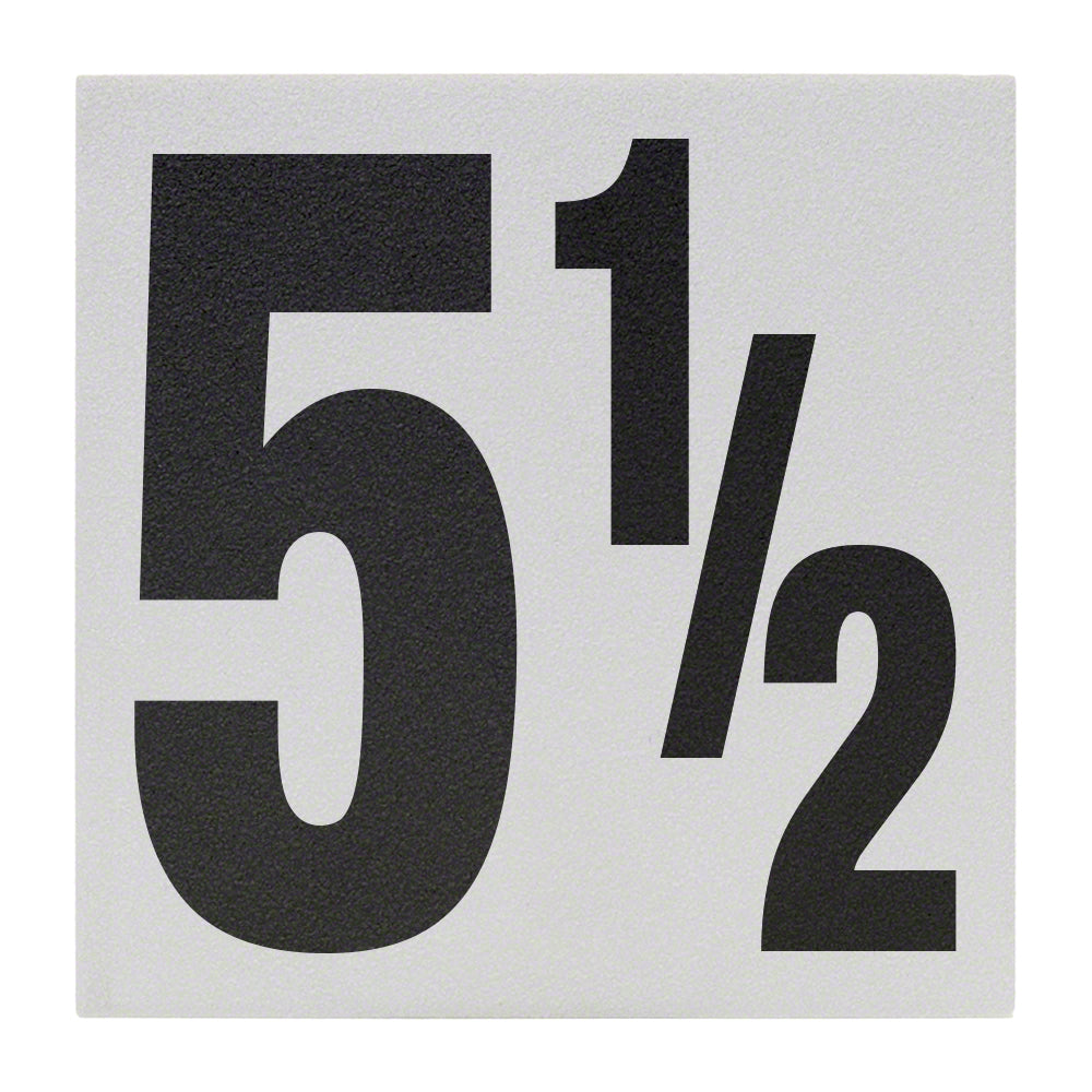 5 1/2 Ceramic Skid Resistant Tile Depth Marker 6 Inch x 6 Inch with 5 Inch Lettering