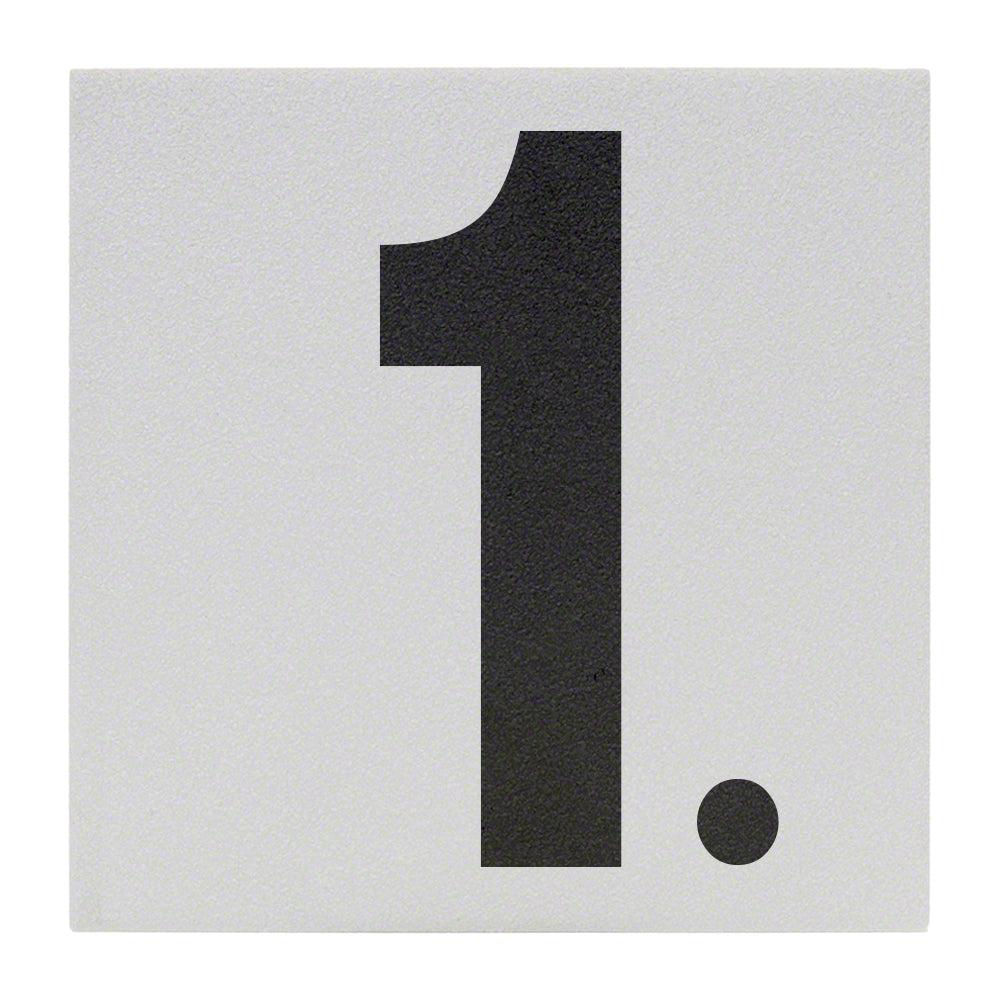 1. Ceramic Skid Resistant Tile Depth Marker 6 Inch x 6 Inch with 5 Inch Lettering