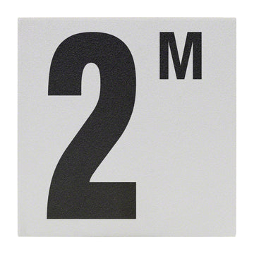 2M Metric Ceramic Skid Resistant Tile Depth Marker 6 Inch x 6 Inch with 5 Inch Lettering