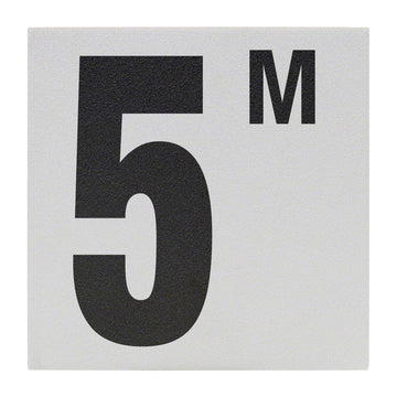 5M Metric Ceramic Skid Resistant Tile Depth Marker 6 Inch x 6 Inch with 5 Inch Lettering