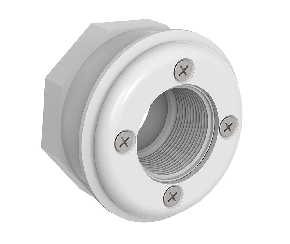 Vinyl Pool Fitting - 4-Screw - 1-1/2 Inch FIP - White