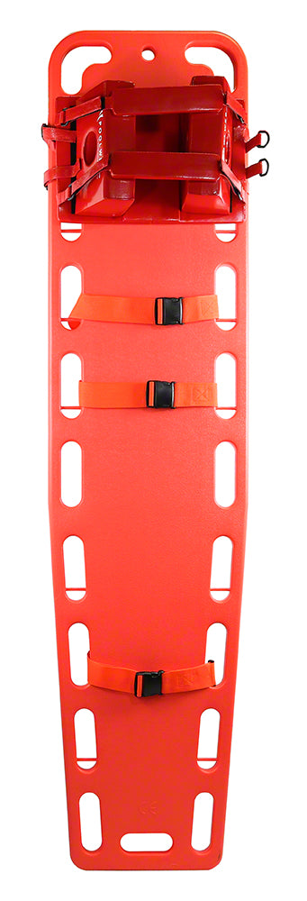 Aquatic Technology Spineboard With Straps and Head Immobilizer - Orange Combo