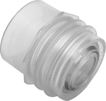 Flush-Mount Return Fitting With Water Stop - 2 Inch Spigot and 1/2 Inch Orifice - Clear