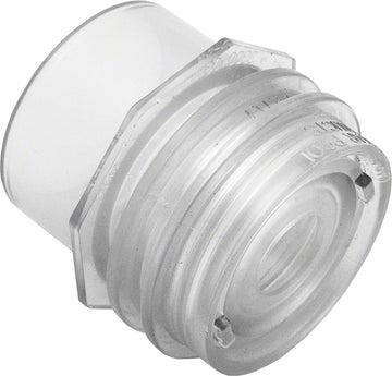 Flush-Mount Return Fitting With Water Stop - 2 Inch Spigot and 1 Inch Orifice - Clear