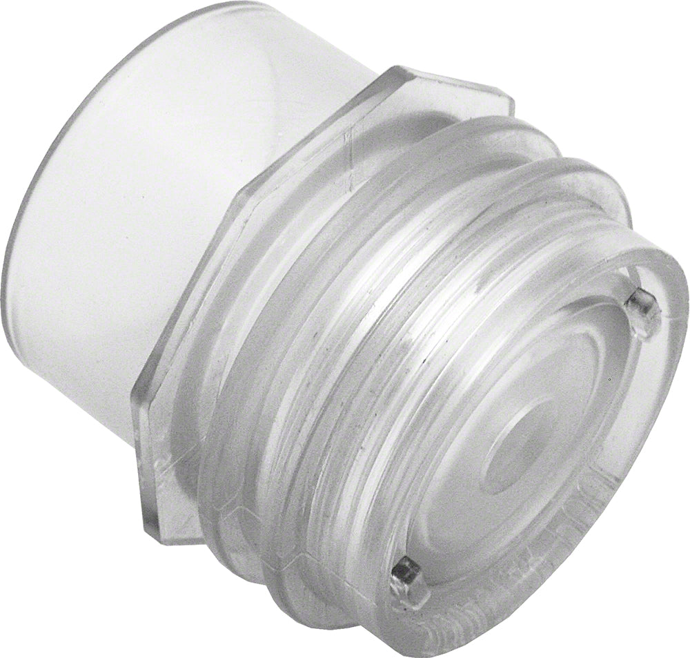 Flush-Mount Return Fitting With Water Stop - 2 Inch Spigot and 3/4 Inch Orifice - Clear