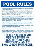 North Carolina Pool Rules Sign - 18 x 24 Inches on Styrene Plastic