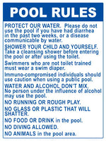 Oregon Pool Rules for No Diving Pools Sign - 18 x 24 Inches on Heavy-Duty Aluminum