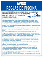 Pool Rules Style C Sign in Spanish - 18 x 24 Inches on Styrene Plastic