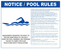 Colorado Pool Rules With Graphic Sign - 30 x 24 Inches on Styrene Plastic (Customize or Leave Blank)