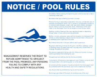 Massachusetts and West Virginia Pool Rules With Graphic Sign - 30 x 24 Inches on Styrene Plastic