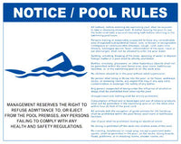 Missouri and South Dakota Pool Rules With Graphic Sign - 30 x 24 Inches on Styrene Plastic