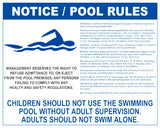 North Carolina Pool Rules With Graphic Sign - 30 x 24 Inches on Heavy-Duty Aluminum