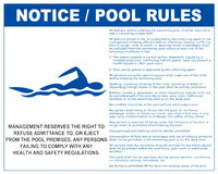 California Pool Rules With Graphic Sign - 30 x 24 Inches on Styrene Plastic