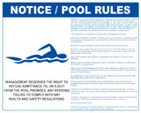 Illinois Pool Rules With Graphic Sign - 30 x 24 Inches on Heavy-Duty Aluminum