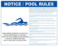 Illinois Pool Rules With Graphic Sign - 30 x 24 Inches on Styrene Plastic