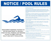 Michigan Pool Rules With Graphic Sign - 30 x 24 Inches on Styrene Plastic