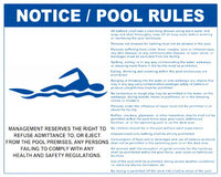 Nevada Pool Rules With Graphic Sign - 30 x 24 Inches on Styrene Plastic