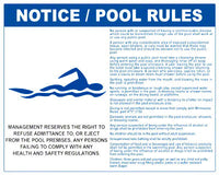 Minnesota Pool Rules With Graphic Sign - 30 x 24 Inches on Styrene Plastic