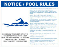 Arizona Pool Rules With Graphic Sign - 30 x 24 Inches on Heavy-Duty Aluminum