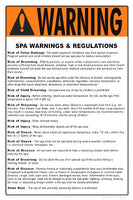 Massachusetts Spa Warnings and Regulations Sign - 12 x 18 Inches on Heavy-Duty Aluminum