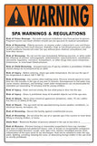 Iowa and Maryland Spa Warnings and Regulations Sign - 12 x 18 Inches on Styrene Plastic