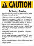 Wyoming Spa Warnings and Regulations Caution Sign - 18 x 24 Inches on Styrene Plastic