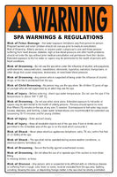 Nevada Spa Warnings and Regulations Sign - 12 x 18 Inches on Styrene Plastic