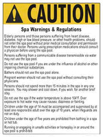 South Dakota and Utah Spa Warnings and Regulations Caution Sign - 18 x 24 Inches on Heavy-Duty Aluminum