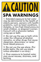 New Mexico Spa Warnings Sign - 12 x 18 Inches on Styrene Plastic