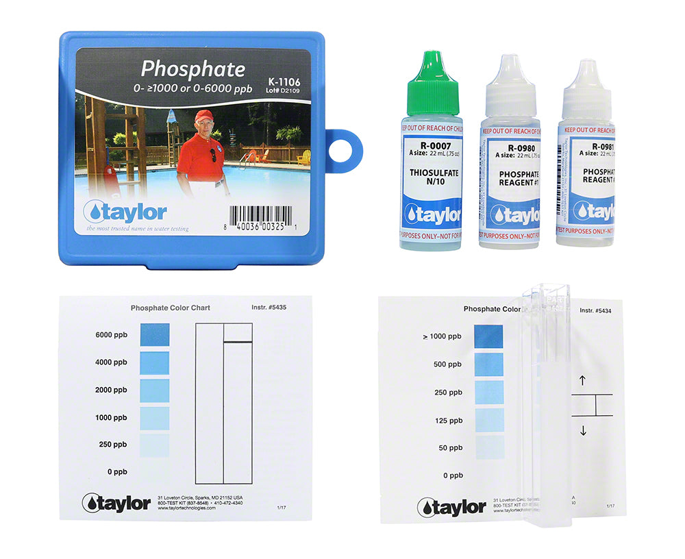 Taylor Color Card Comparator Low Phosphate 0-1,000 ppb Test Kit - K-1106
