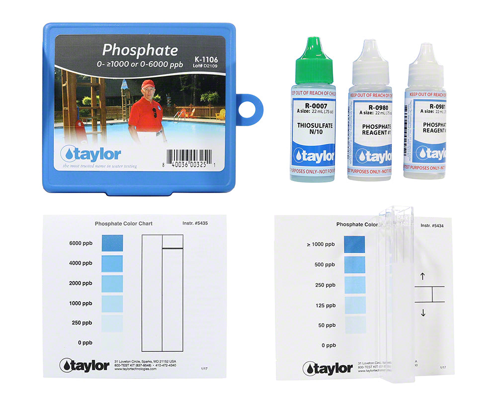 Taylor Color Card Comparator Low Phosphate Pool Test Kit - K-1106