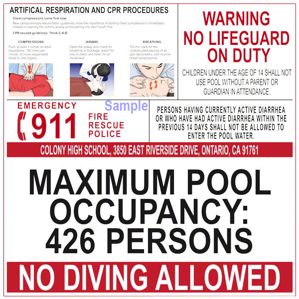 Custom Sign 48 x 48 Inches on White Styrene Plastic