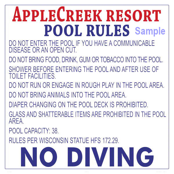 Custom Sign 48 x 48 Inches on White Styrene Plastic