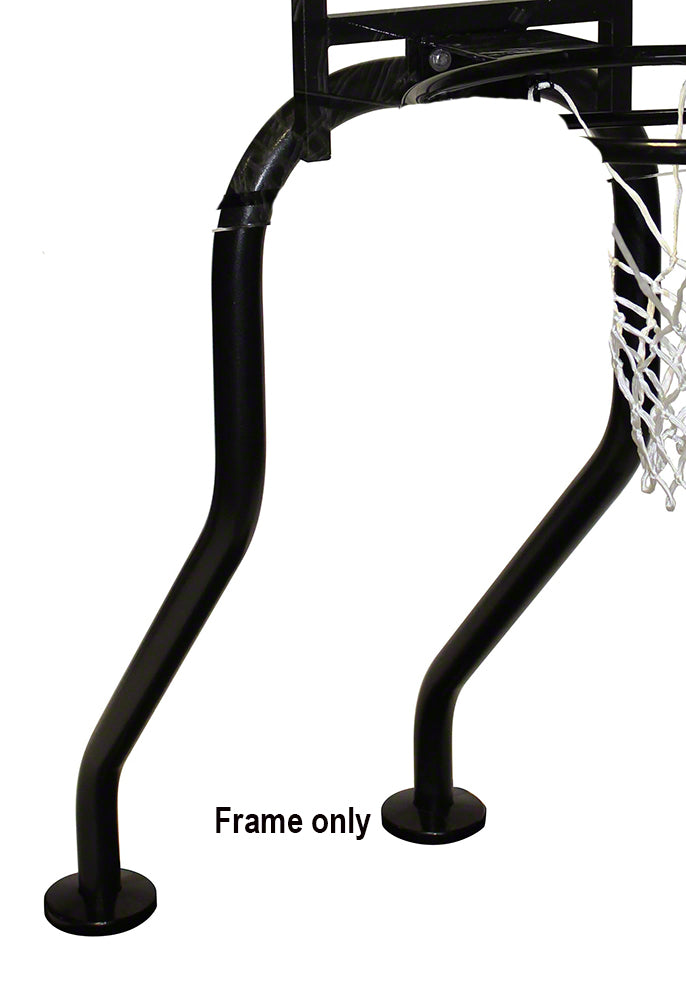 Dual Post Basketball Frame - Commercial Grade Salt Friendly - Black Vinyl