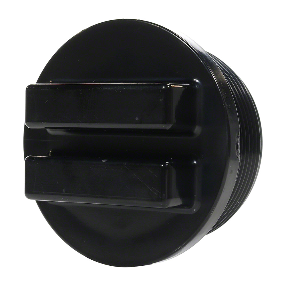Return Fitting Raised Plug with Gasket - 2 Inch MIP - Black