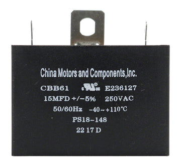 SHEF Meritek Run Capacitor Run - 15 MFD 250 Volts