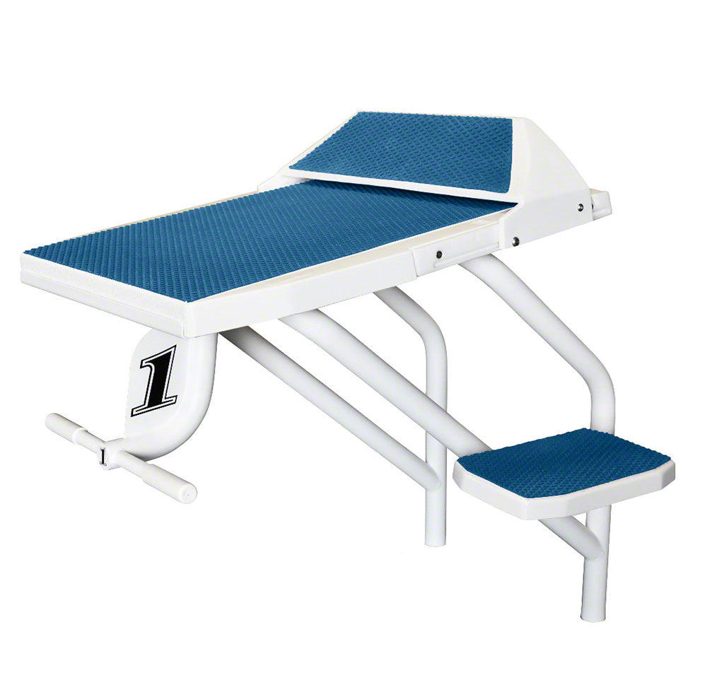 Velocity Long Reach Side Mount Starting Platform With Track Start - Sand Tread Dual Post - No Anchor