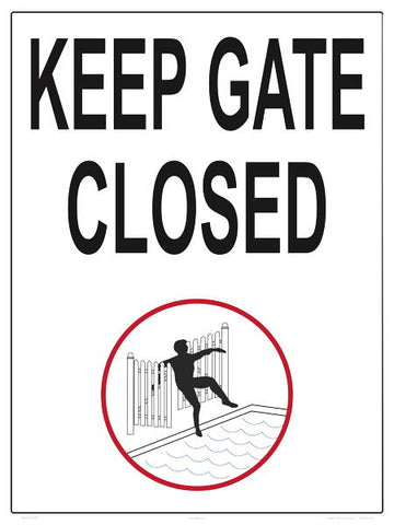 Keep Gate Closed With Graphic Sign - 18 x 24 Inches on Heavy-Duty Aluminum
