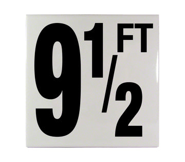 9 1/2 FT Ceramic Smooth Tile Depth Marker 6 Inch x 6 Inch with 5 Inch Lettering