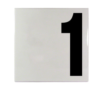 1 Offset Ceramic Smooth Tile Depth Marker 6 Inch x 6 Inch with 5 Inch Lettering