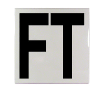 FT Message Ceramic Smooth Tile Depth Marker 6 Inch x 6 Inch with 5 Inch Lettering