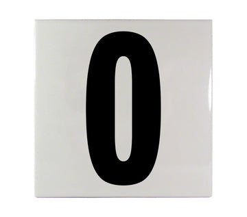 0 Ceramic Smooth Tile Depth Marker 6 Inch x 6 Inch with 5 Inch Lettering