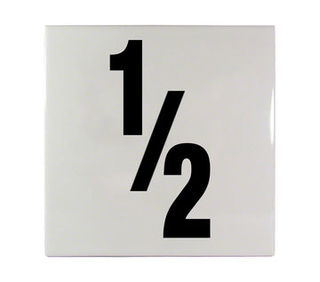 1/2 Ceramic Smooth Tile Depth Marker 6 Inch x 6 Inch with 5 Inch Lettering