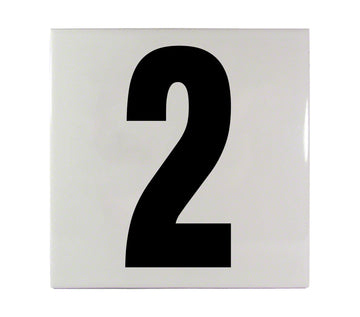 2 Ceramic Smooth Tile Depth Marker 6 Inch x 6 Inch with 5 Inch Lettering