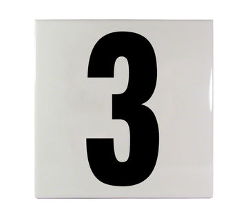 3 Ceramic Smooth Tile Depth Marker 6 Inch x 6 Inch with 5 Inch Lettering