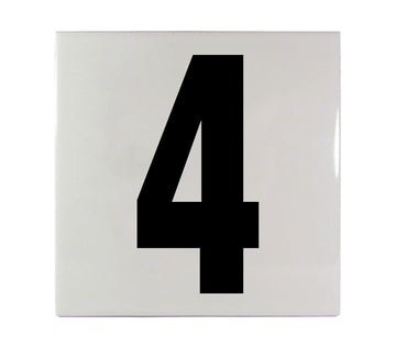 4 Ceramic Smooth Tile Depth Marker 6 Inch x 6 Inch with 5 Inch Lettering