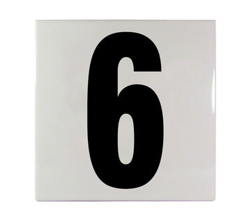 6 or 9 Ceramic Smooth Tile Depth Marker 6 Inch x 6 Inch with 5 Inch Lettering